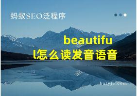 beautiful怎么读发音语音