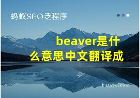 beaver是什么意思中文翻译成