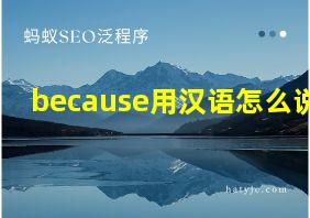 because用汉语怎么说