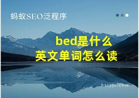 bed是什么英文单词怎么读