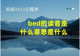 bed的读音是什么意思是什么