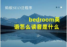 bedroom英语怎么读音是什么