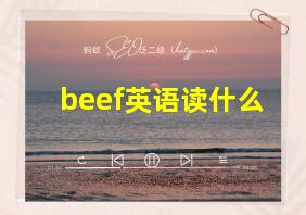 beef英语读什么