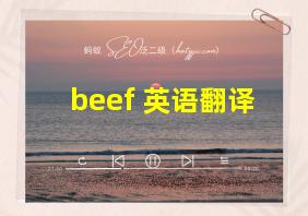 beef 英语翻译