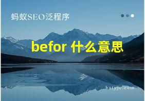 befor 什么意思