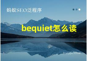 bequiet怎么读