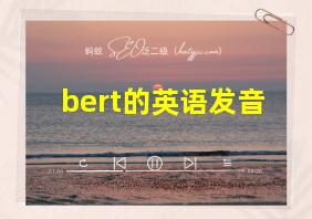 bert的英语发音