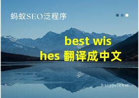 best wishes 翻译成中文