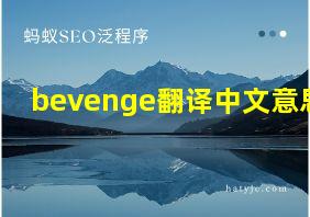 bevenge翻译中文意思