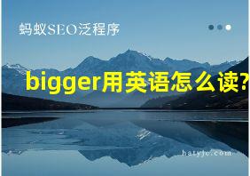 bigger用英语怎么读?