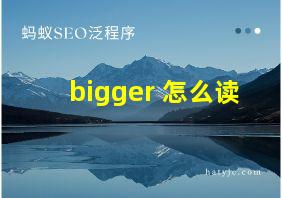 bigger 怎么读