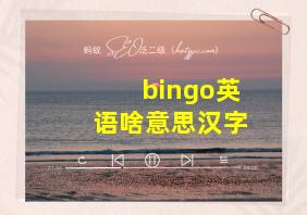 bingo英语啥意思汉字