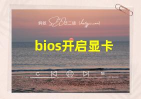 bios开启显卡