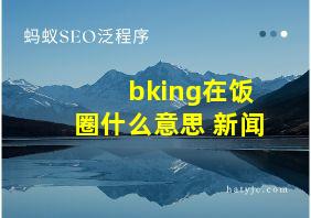 bking在饭圈什么意思 新闻