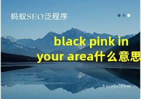 black pink in your area什么意思