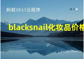 blacksnail化妆品价格