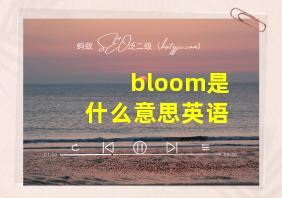 bloom是什么意思英语