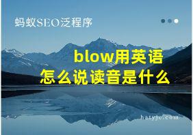 blow用英语怎么说读音是什么