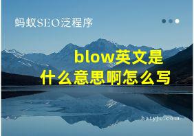 blow英文是什么意思啊怎么写