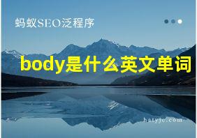 body是什么英文单词