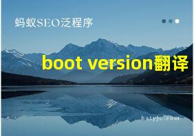 boot version翻译