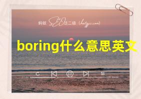 boring什么意思英文