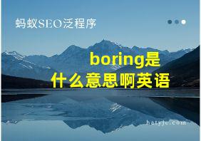 boring是什么意思啊英语