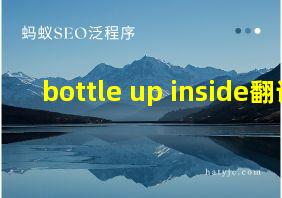 bottle up inside翻译