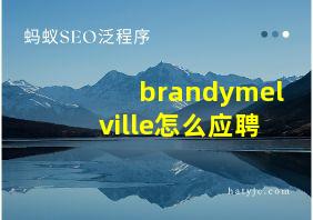 brandymelville怎么应聘