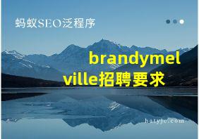 brandymelville招聘要求