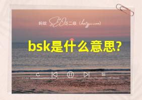 bsk是什么意思?