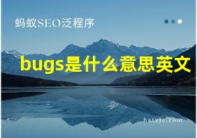 bugs是什么意思英文