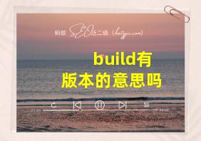 build有版本的意思吗