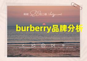 burberry品牌分析