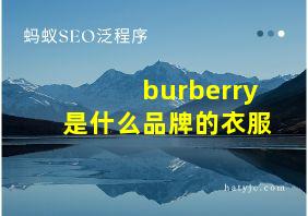 burberry是什么品牌的衣服