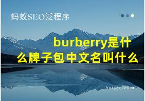 burberry是什么牌子包中文名叫什么