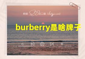 burberry是啥牌子