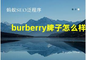 burberry牌子怎么样