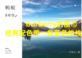 burberry的围巾经典配色带一条蓝色的线