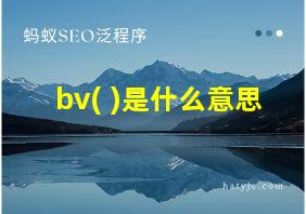 bv(+)是什么意思