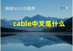 cable中文是什么