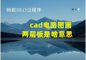 cad电路图画两层板是啥意思