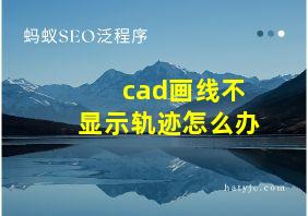 cad画线不显示轨迹怎么办