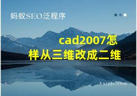 cad2007怎样从三维改成二维