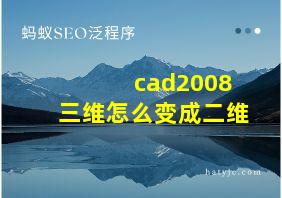 cad2008三维怎么变成二维