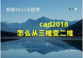 cad2018怎么从三维变二维