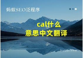 cal什么意思中文翻译