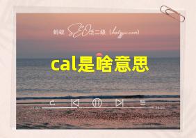 cal是啥意思