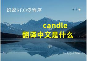 candle翻译中文是什么