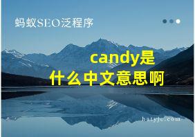 candy是什么中文意思啊